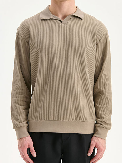 Polo Yaka Erkek Sweatshirt