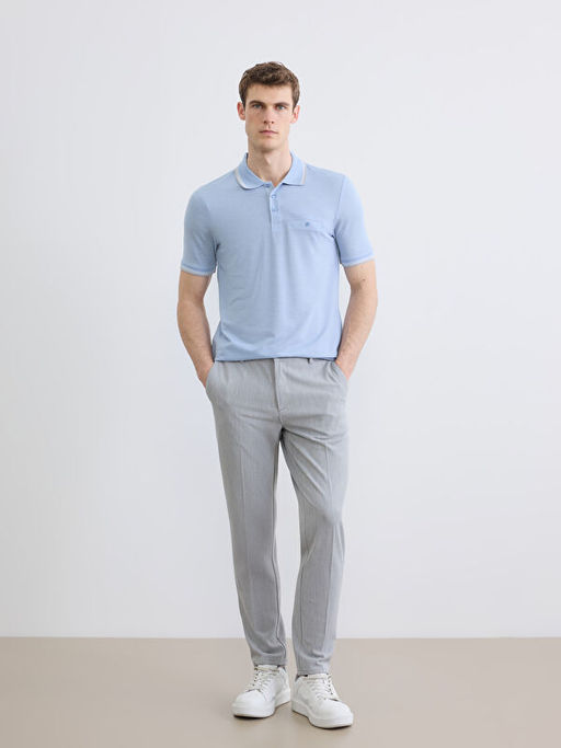 Polo Yaka K?sa Kollu Pile Erkek Ti??rt