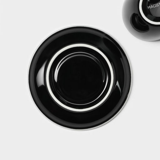 Кофейная пара фарфоровая Magistro Coffee time, 2 предмета: чашка 80 мл, блюдце d=11,5 см, цвет чёрный  фото 7