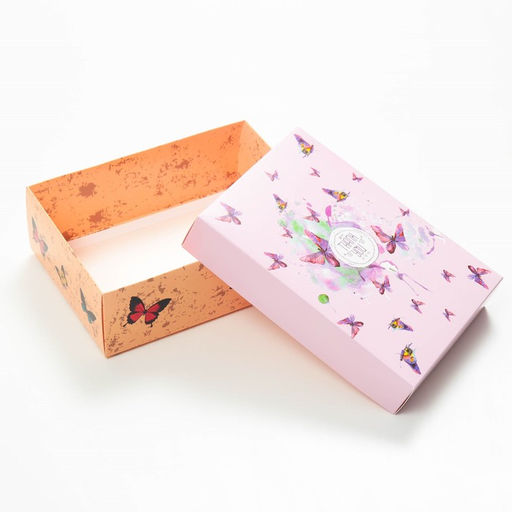 Цена за 5 шт. Коробка подарочная, крышка-дно, сборная Бабочки , 21 х 15 х 7 см - UPAK LAND фото 4