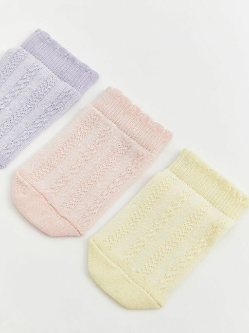 Ajurlu K?z ?ocuk Patik ?orap 3l?