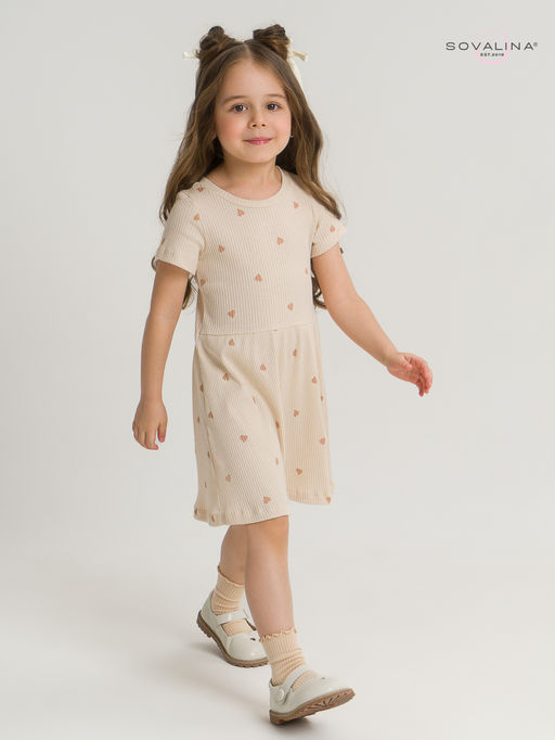 Платье Лето лапша кофейные сердечки