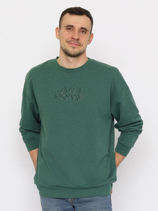 CRB wear/CWMM 60321-18 Джемпер мужской,зеленый меланж/Ex.Cherubino  фото 3