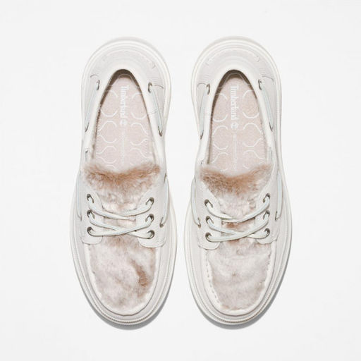 Женские мокасины Timberland Ray City Boat Shoe 3 Eye Shearling белые фото 9