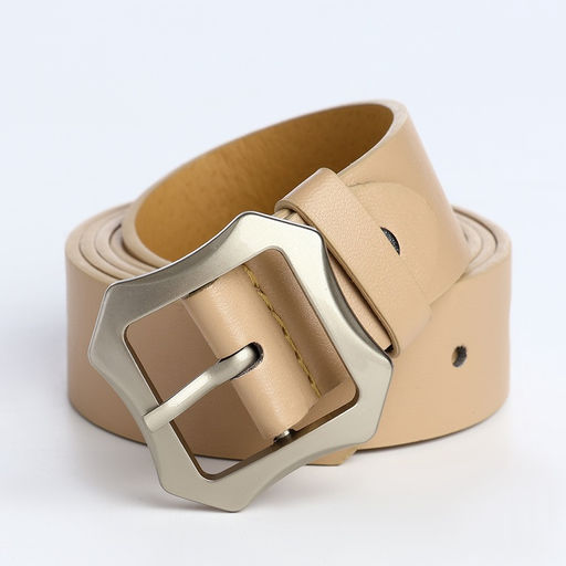 Ремень женский с винтом, 110×2.5 см, матовая классическая пряжка металл, бежевый