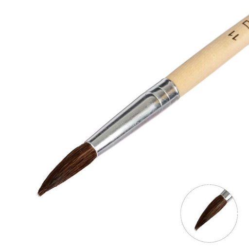 Цена за 10 шт. Кисть пони № 11, круглая, ручка дерево (международный размер)
