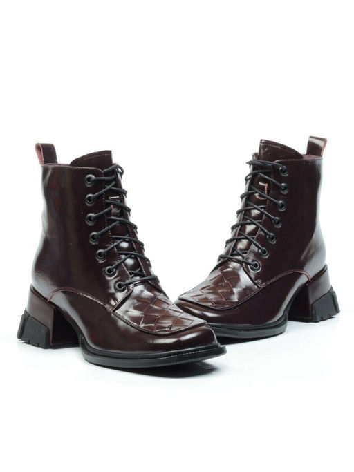 01-CYY11-2 DARK RED Ботинки демисезонные женские (натуральная кожа, байка)