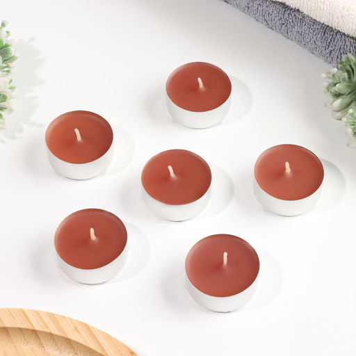 Цена за 2 шт. Набор свечей ароматических чайных «Эспрессо», 3.8×1.6 см, 3.5 ч, 12 г, 6 шт.