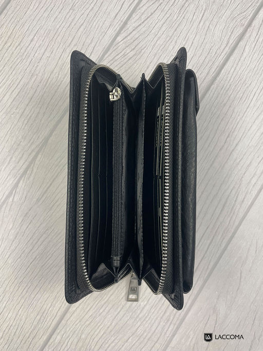LACCOMA клатч 1-162-96-черный натуральная кожа полиэстер