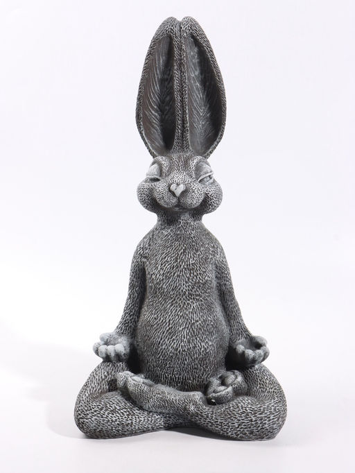 Фигурка декоративная «Медитирующий заяц», 18×24×44 см, серый