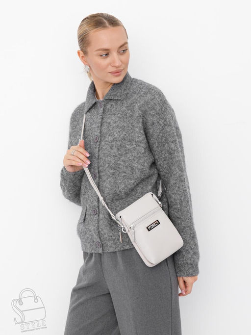 Сумка женская кожаная 0782CH l.gray Polina&Eiterou  в Новосибирске