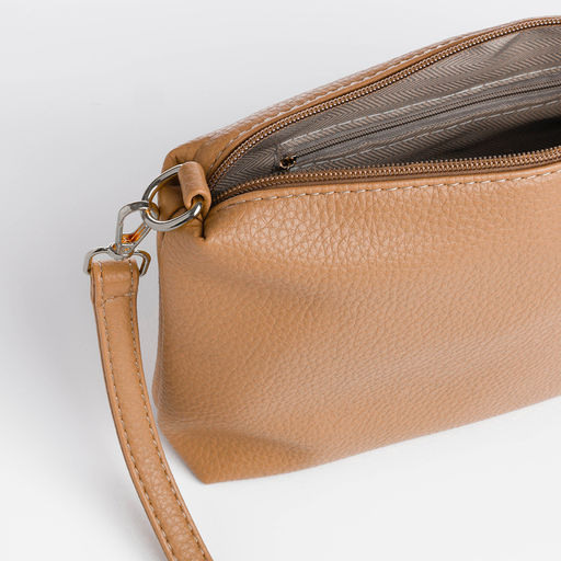 Сумка жен 29*11*27, отд на молнии, длин ремень, мал сумка, бежевый - Simaland фото 9