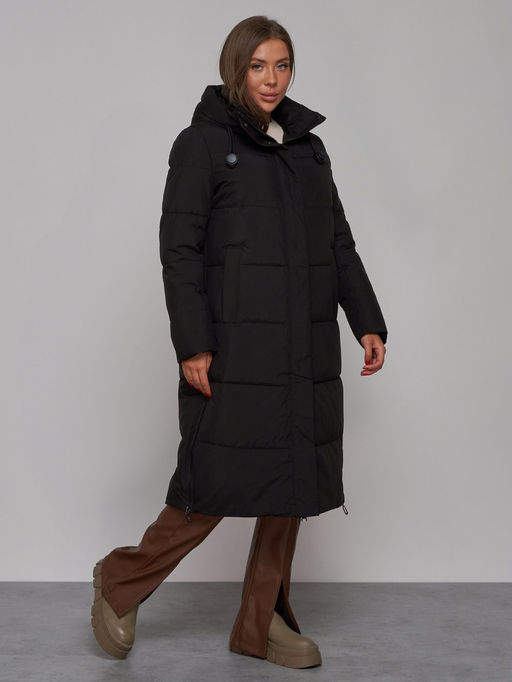 Пальто утепленное молодежное зимнее женское черного цвета 52329Ch - Holdluck фото 3
