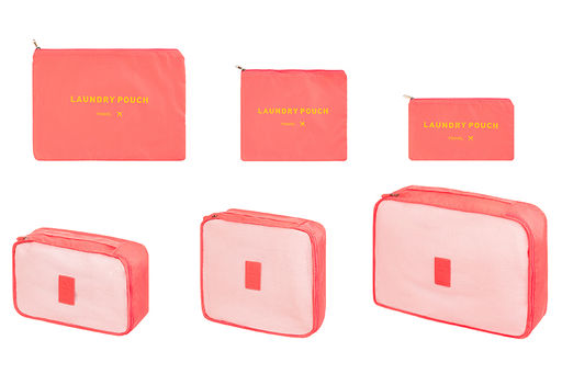 Набор 6 дорожных органайзеров Коралловый (3 органайзера и 3 косметички) - Elan gallery фото 3