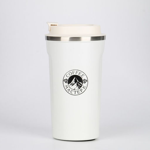 Термокружка Мастер К Original Coffee, 500 мл, сохраняет тепло 10 ч, нержавеющая сталь, белая
