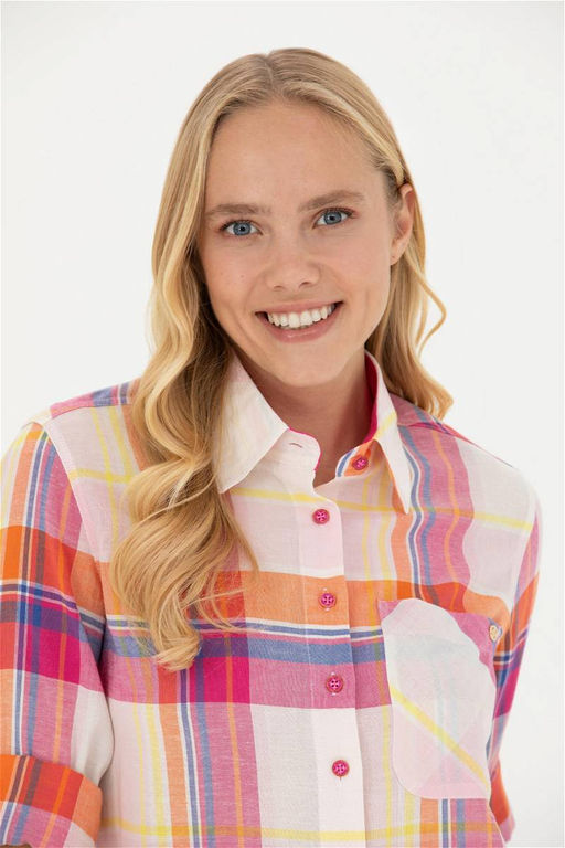 Женская розовая рубашка с длинным рукавом Неожиданная скидка в корзине - U.s. polo assn фото 2