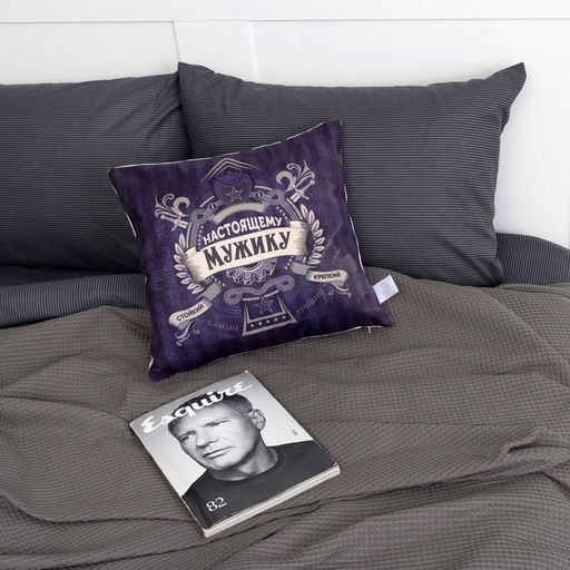 Наволочка декоративная Этель. Настоящему мужчине, 40?40 см, велюр