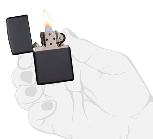 ЗажигалкаZIPPO классическая с черным матовым покрытием | Black Matte 218  фото 5