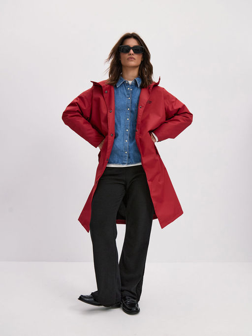 Плащ женский OVERSIZE 22271-389 кирпичный