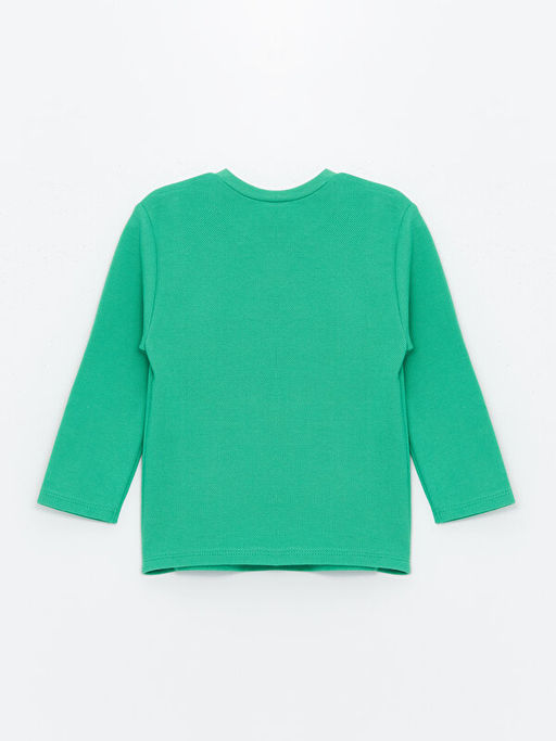 Bisiklet Yaka Uzun Kollu Bask?l? Erkek Bebek Ti??rt - Waikiki фото 2