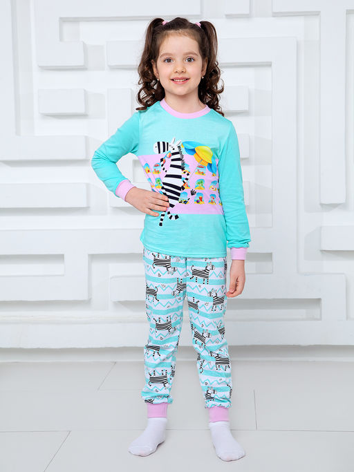 Пижама "Зебра",ментоловый