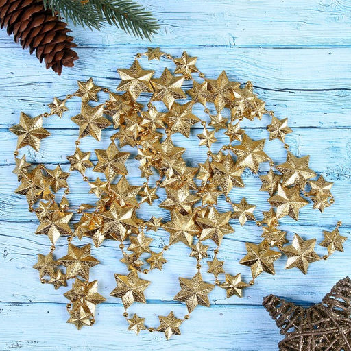 Бусы на ёлку Рельефные звёзды, длина 2.7 м, МИКС - Зимнее волшебство фото 4