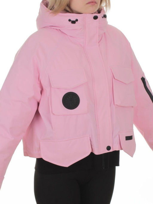 H24-280 PINK Куртка пуховая женская (белый утиный пух)
