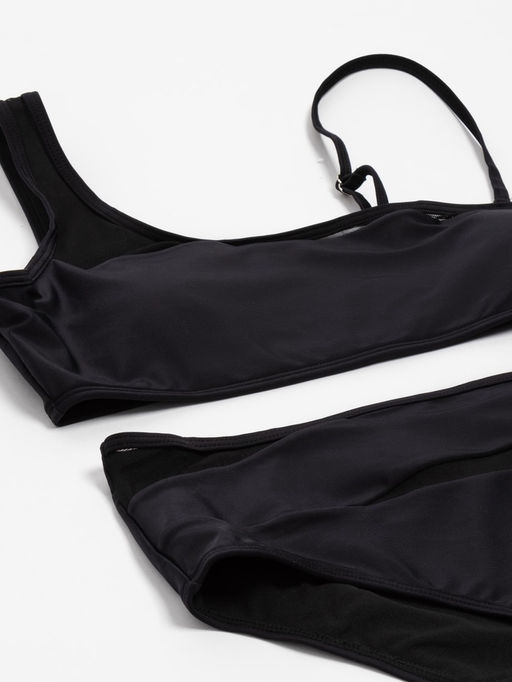 Купальник женский раздельный со вставками MINAKU, размер 46, чёрный