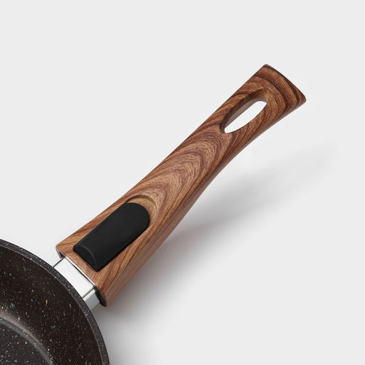 Сковорода Magistro Granit, d=20 см, съёмная ручка soft-touch, антипригарное покрытие, индукция, кованый алюминий, чёрная  фото 4