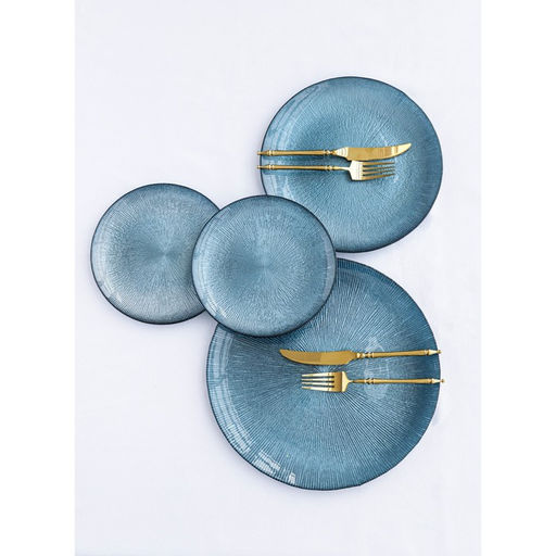 Тарелка стеклянная обеденная Римини, d=27 см, цвет синий - Simaland фото 6