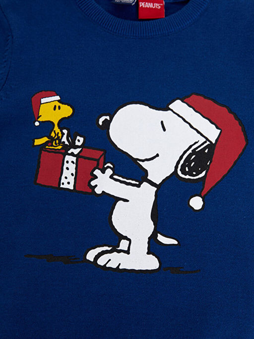 Bisiklet Yaka Snoopy Bask?l? Y?lba?? Temal? Uzun Kollu Erkek ?ocuk Triko Kazak - Waikiki фото 3