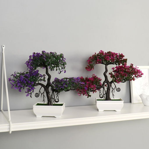 Бонсай искусственный в горшке «Деревце пышное», 10×23 см, МИКС