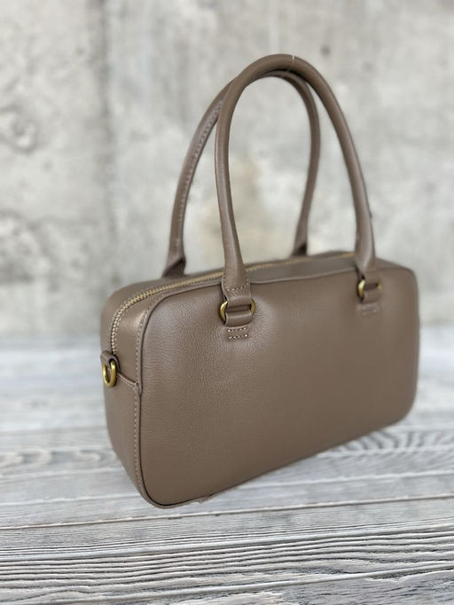 Женская кожаная сумка бочонок 3132 Хаки