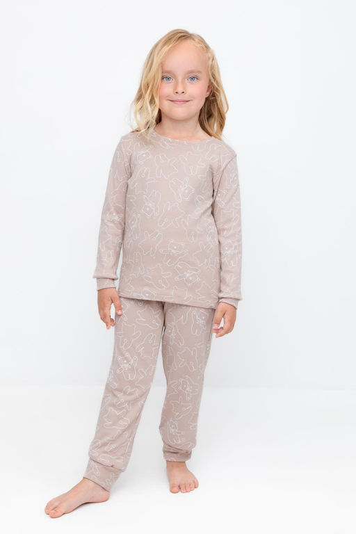 К 1552/бежевый,мини плюшевые мишки пижама дет