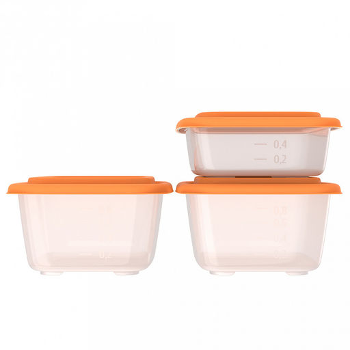 Контейнер для продуктов Гурман-3 набор 4шт: 0,45л 2шт, 0,8л 2шт, полипропилен, подходит для СВЧ и заморозки (Россия) - Домашняя мода фото 2