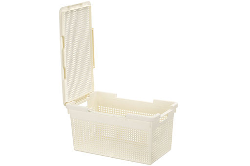 Корзина с крышкой 21 л 45,5*26,5*23,5 см Лофт узкая, слоновая кость (модель 562126) - Elan gallery фото 12