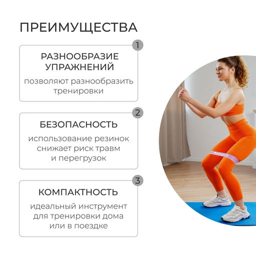 Фитнес-резинка ONLYTOP, 30×5×0.11 см, нагрузка 10 кг, цвет МИКС