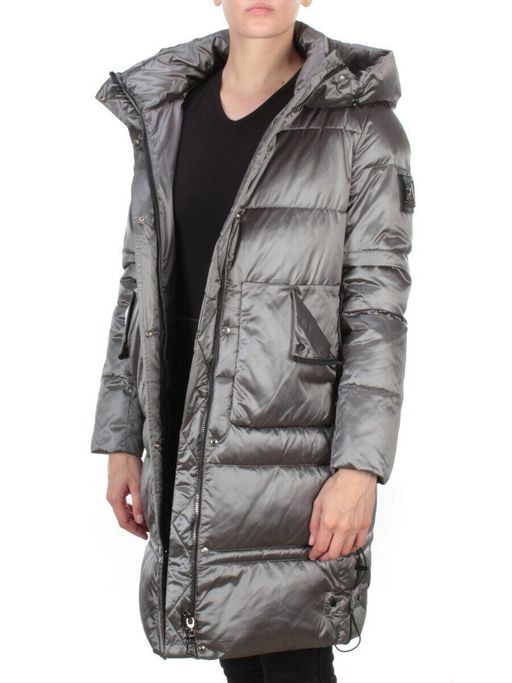 9106 DARK GREY Пальто зимнее женское FLOWEROVE (200 гр. холлофайбера) - Fashion фото 8