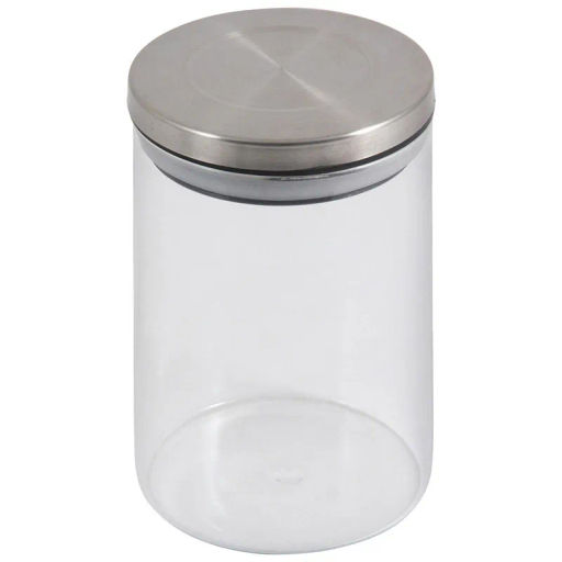 Стеклянная банка для сыпучих продуктов с крышкой из нерж стали OCEANO объем 0.6л арт.004461 /Mallony/  фото 3