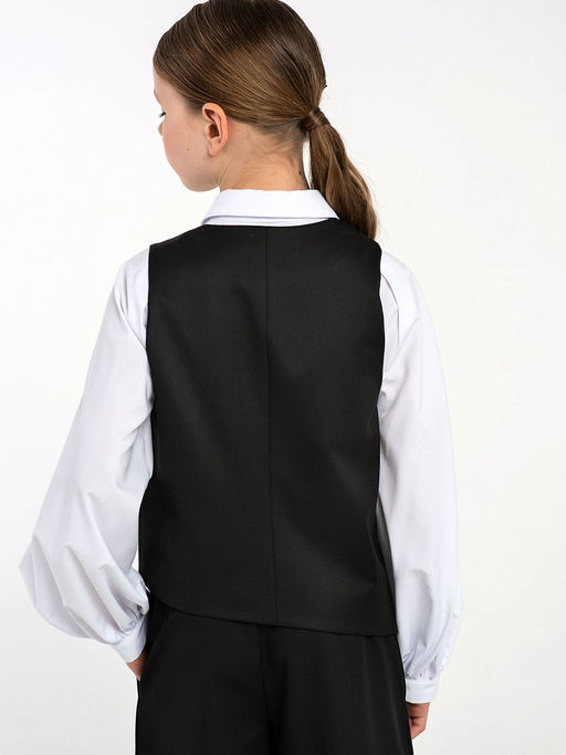 Черный школьный жилет для девочки Mooriposh, модель 1121 фото 7