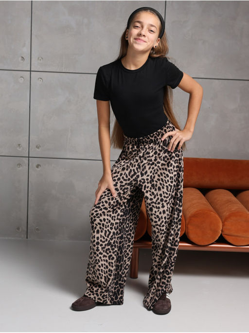 Брюки Велюр Леопард Бежевый Девочка - София фото 7