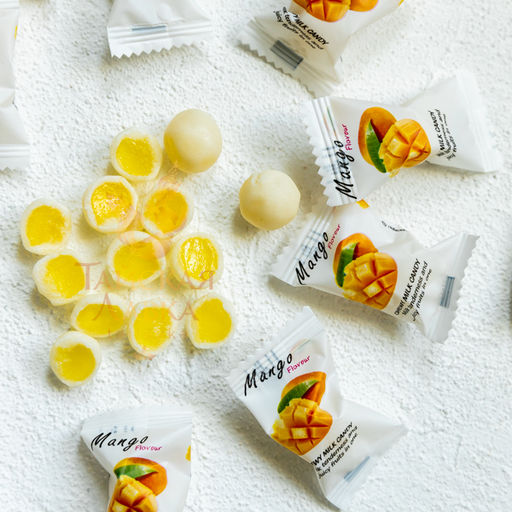 МОЛОЧНЫЕ ИРИСКИ С ЖЕЛЕЙНОЙ НАЧИНКОЙ МАНГО FRU TI MI, 320 гр