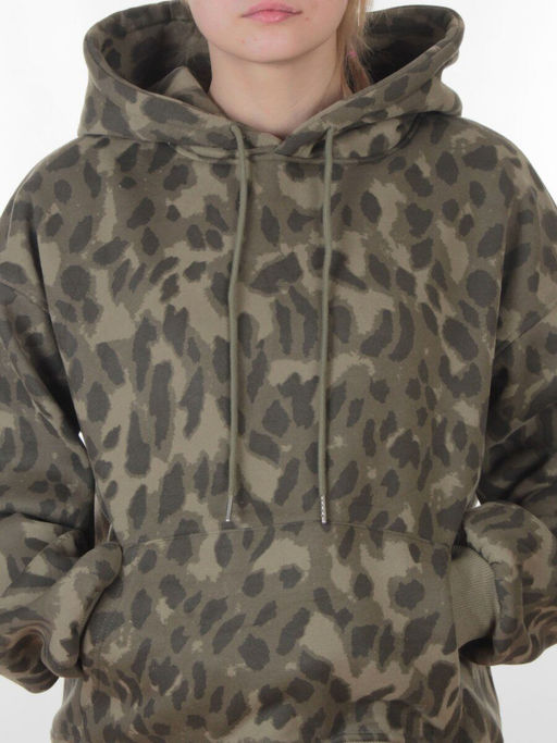 868-6 GREEN/LEOPARD Костюм спортивный зимний женский (95% хлопок, 5% полиэстер)