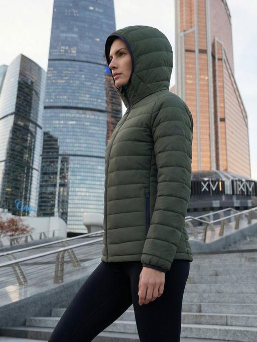 Куртка женская гибридная стёганая с капюшоном с графеновой подкладкой синего цвета 9622_1S - Valianly фото 39