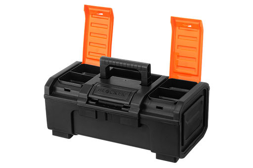 Ящик для инструментов 39*22*16 см "Гуру" с пружин. замком, черный/оранжевый (BR3940ЧРОР)