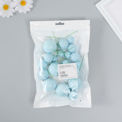 Декор для творчества «Шарики голубые», d=2; 3; 3.5 и 4 см, набор 20 шт.