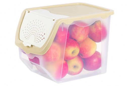 Контейнер для овощей 12 л 33*23*23,5 см "Прозрачно-бежевый" (модель 506)