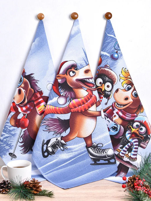 Полотенце вафельное "Чудеса" р.45*60