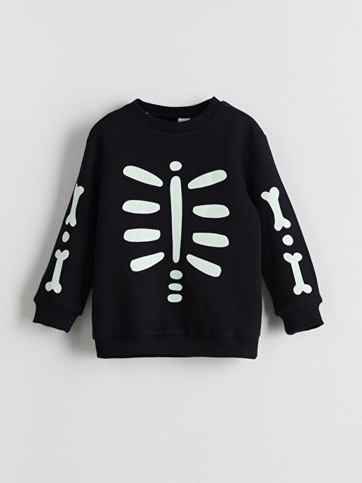 H12 Bisiklet Yaka Uzun Kollu Erkek Bebek Sweatshirt