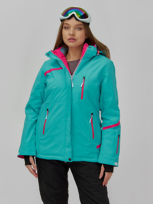 Горнолыжный костюм женский зимний бирюзового цвета 07091Br - Chunmai фото 12